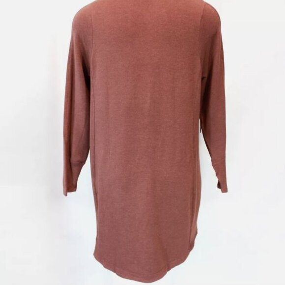 Athleta Plus Mahogany Brown Balance Coaster Luxe Sweatshirt Dress 1X Double list - Picture 6 of 7